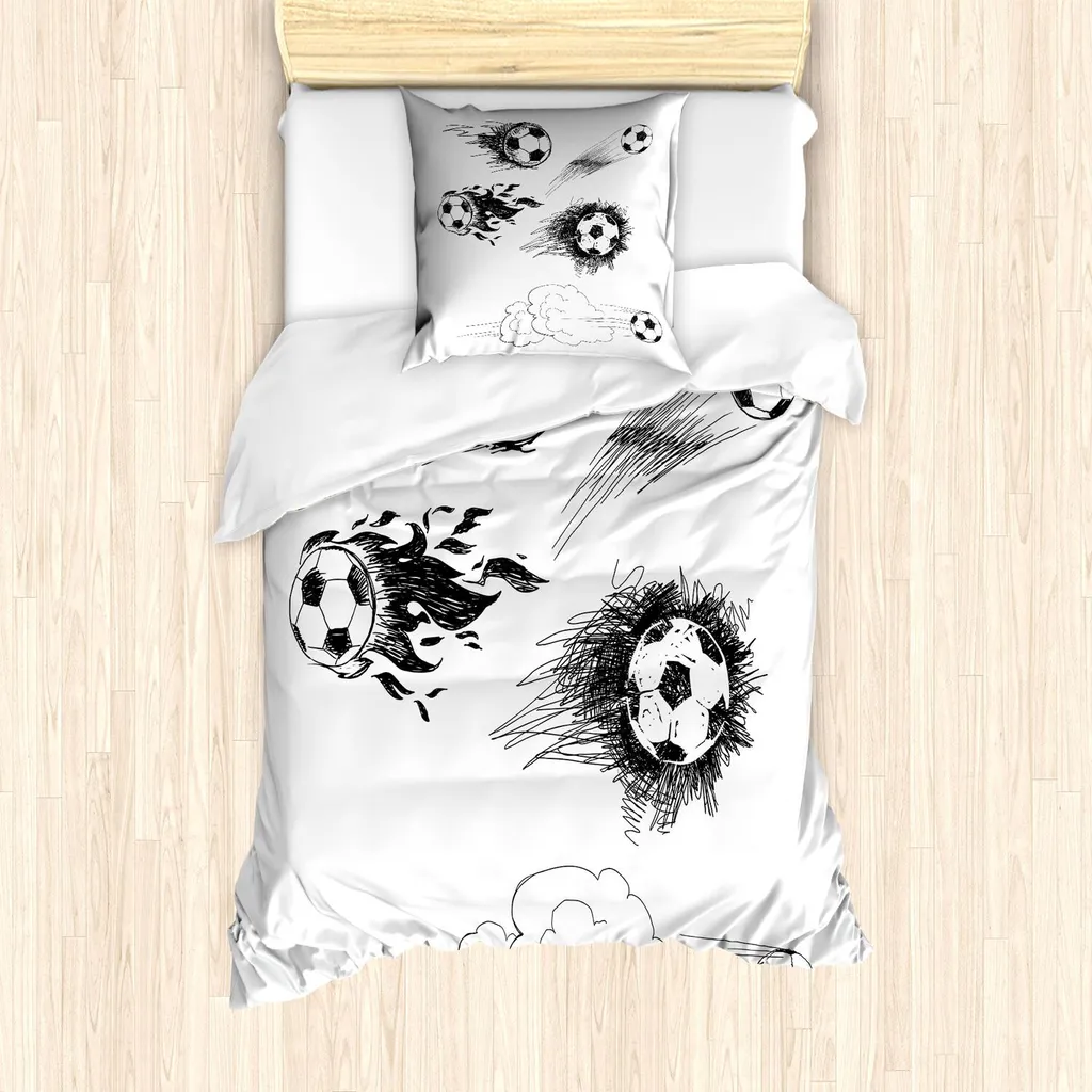 Set Copripiumino Calcio ABAKUHAUS 135x200cm | Design Fiamme e Velocità