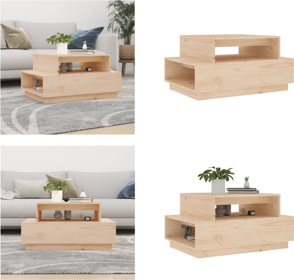 vidaXL Couchtisch 80x55x40,5 cm Massivholz Kiefer - Couchtisch - Couchtische - Beistelltisch - Sofatisch
