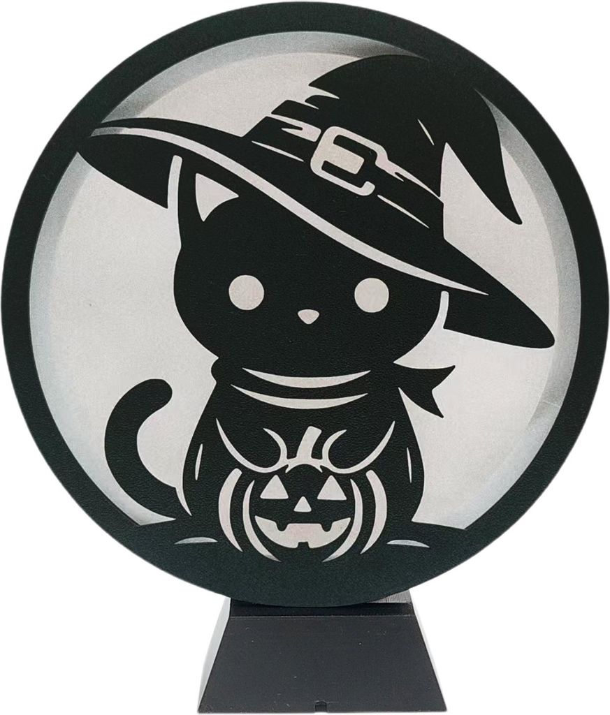Halloween LED Laterne Holz Desktop Licht Hexe Kürbis Spinne Katze Designs Silhouette Ornament Spooky Tabletop Home Party Dekoration