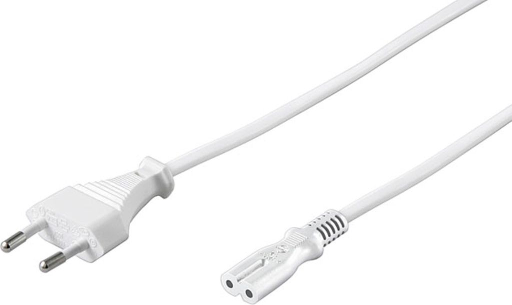 Goobay 96035 Euro Anschlusskabel, 1,8 m, Weiß, 1.8 m - Eurostecker (Typ C, CEE 7/16) > Gerätebuchse C7