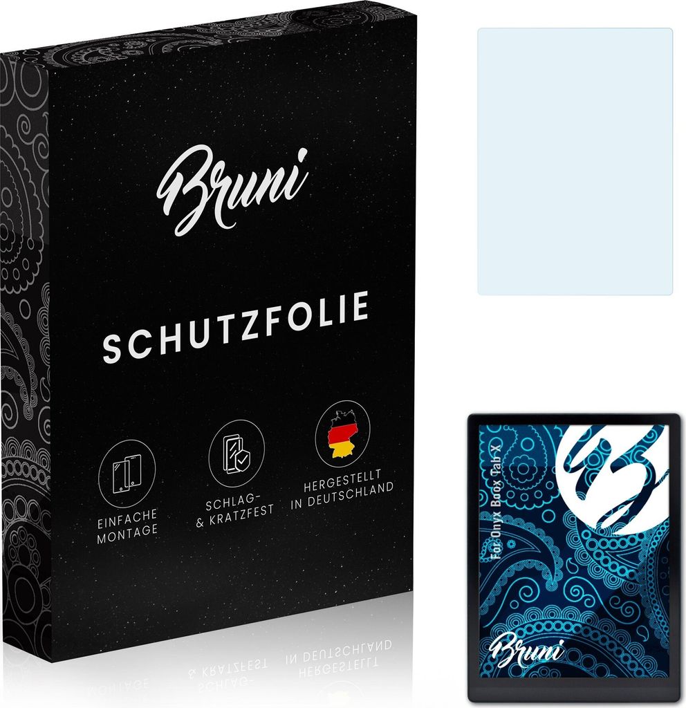 Bruni Basics-Clear 2x Schutzfolie kompatibel mit Onyx Boox Tab X Folie