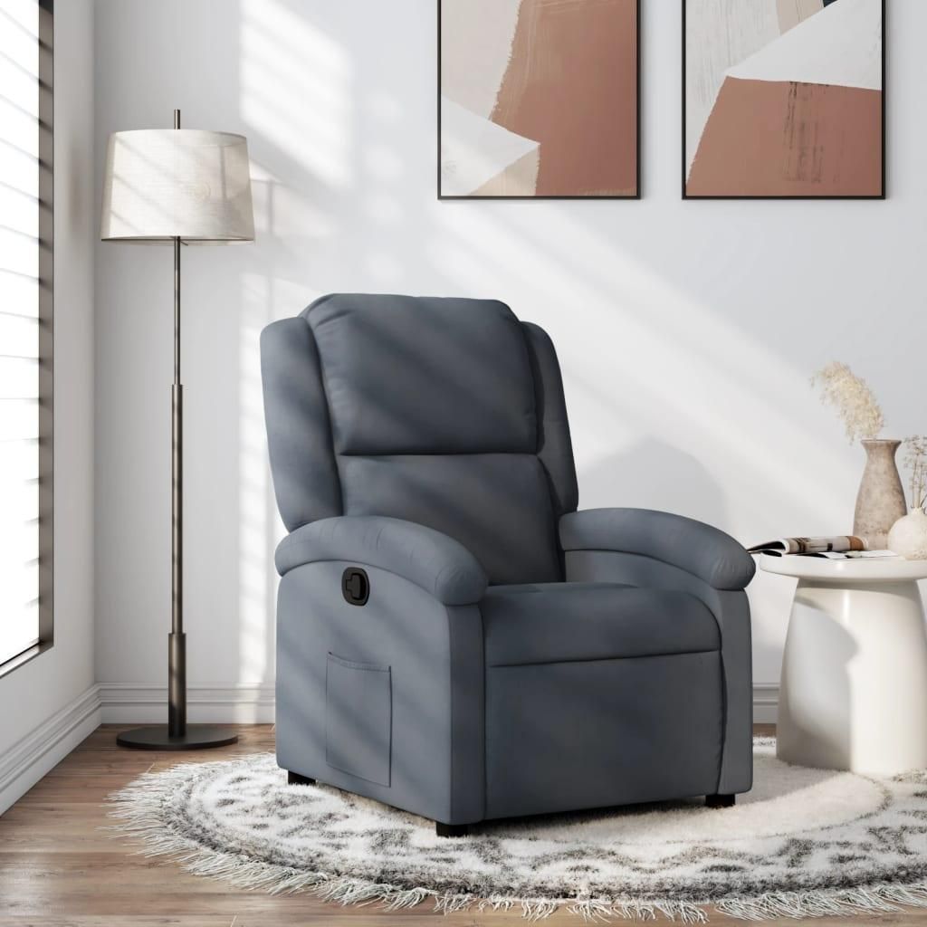 Möbel Relaxsessel Dunkelgrau Samt - Fernseh- & Relaxsessel 3205492