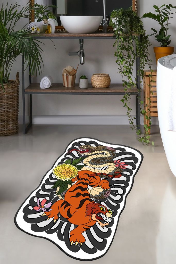 Mijolnir, Wild Animals, Badematte, Mehrfarbig, 100% POLYESTER, 70 x 120 cm