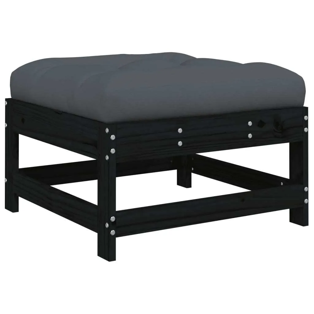 Sgabello Esterno Pino Massiccio e Cuscino Nero: Design e Comfort