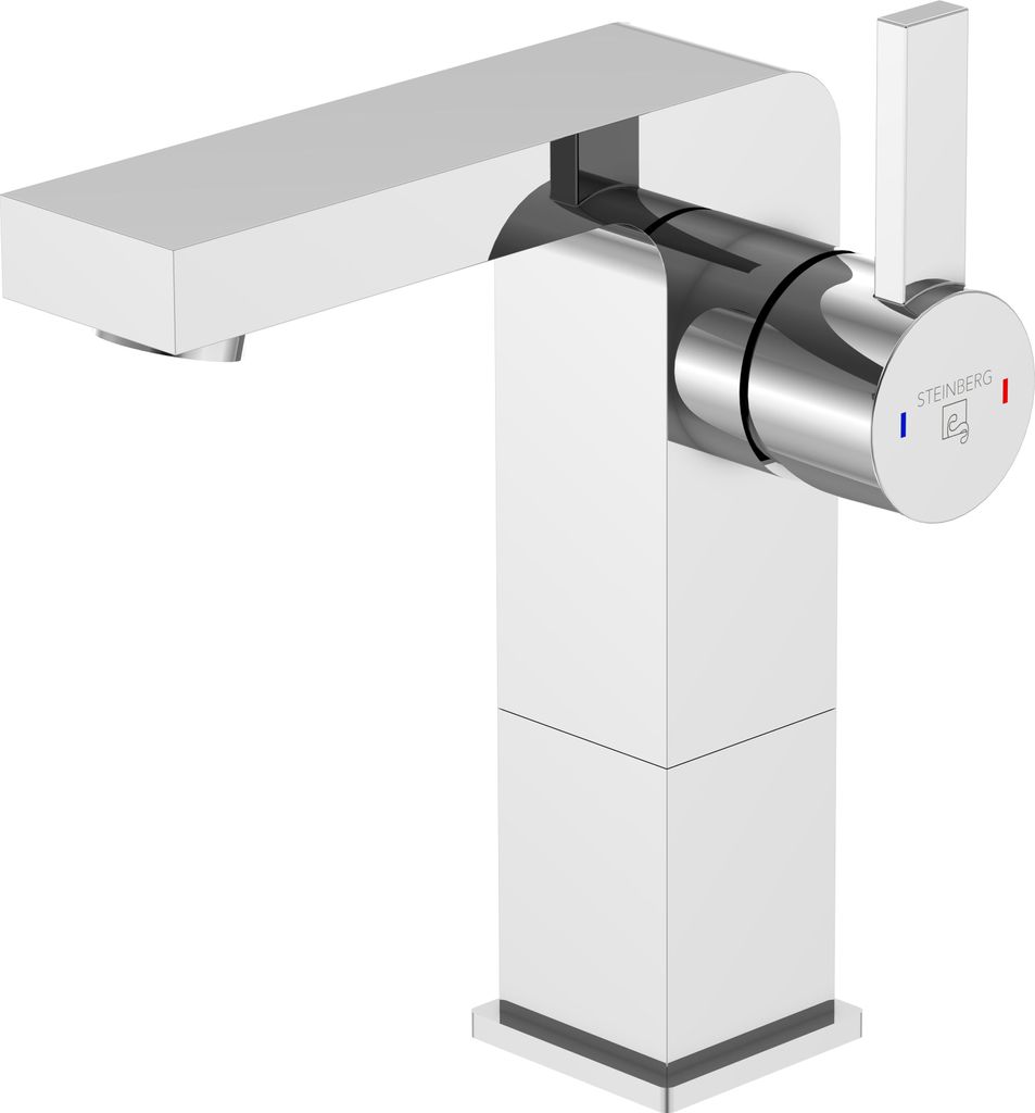 Steinberg Serie 120 Waschtischarmatur, ohne Ablaufgarnitur, Ausladung 120mm, H: 220mm, 1201750