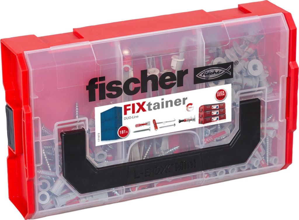 Fischer 181-tlg. Dübel und Schrauben Set FIXtainer DUOLINE