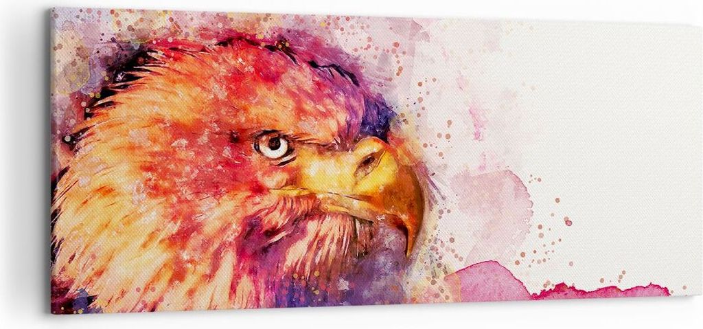 Bild auf Leinwand - Leinwandbild - Adler Vogel Feder - 120x50cm - Wand Bild - Wanddeko - Wandbilder - Leinwanddruck - Bilder - Kunstdruck - Wanddek...
