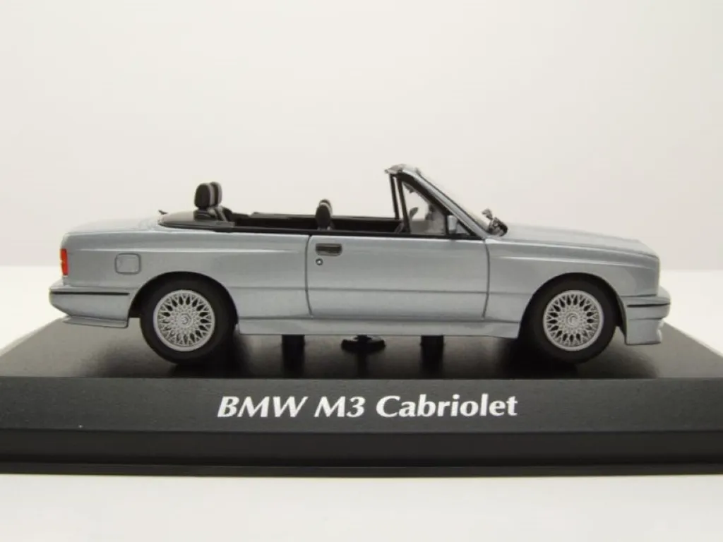 BMW M3 E30 Cabriolet Argent 1988 Maxichamps 1:43 Finition Haute Qualité