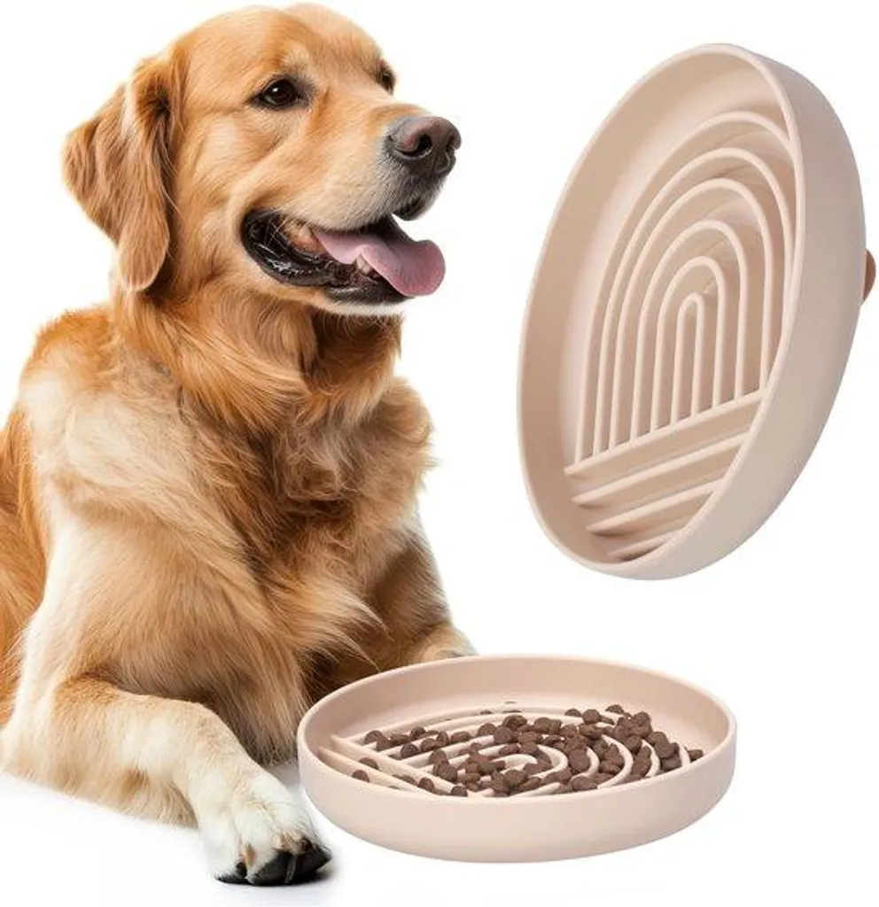 Gamelle anti-glouton silicone pour améliorer la digestion du chien