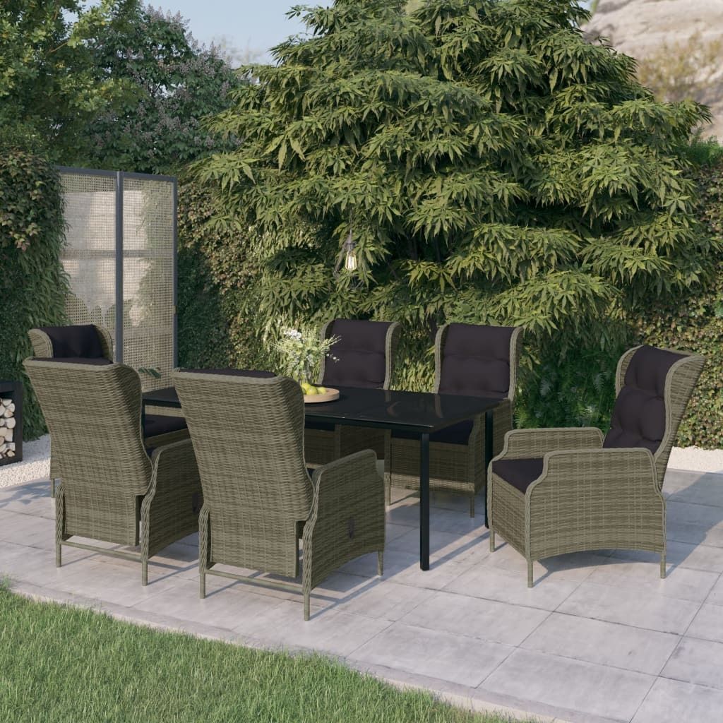 The Living Store 7-tlg. Garten-Essgruppe Braun