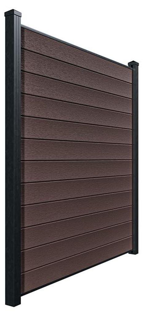 Belladoor Braun Bohlenset Premium für WPC Steckzaunsystem Red Wood, Sichtschutzzaun, individuell anpassbar, co extrudiert, langlebig, pflegeleicht...