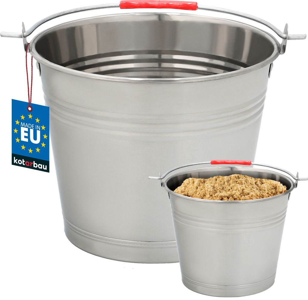 KOTARBAU® Seau à Cendre Acier Inoxydable 5 L Argent Seau de Image du produit 