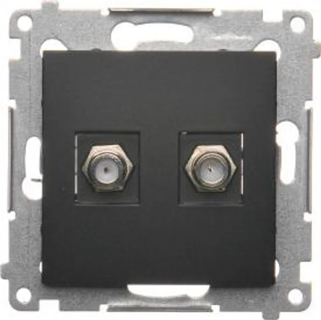 Prise Double Type F Noir SIMON 54 DASF2.01/49 Blindage Renforcé Pro