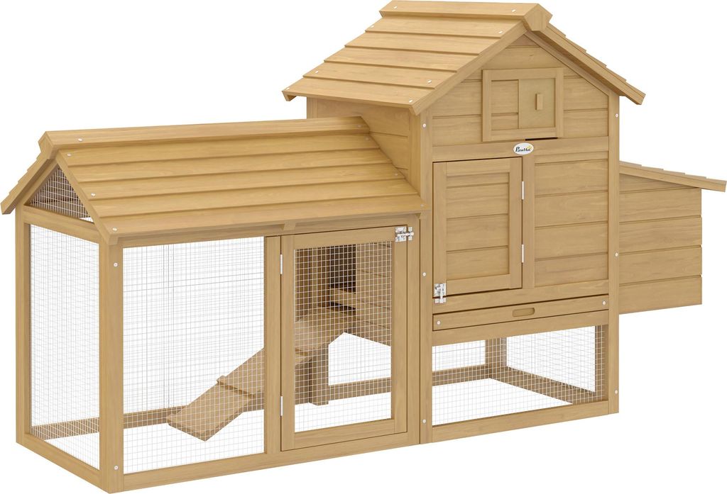 PawHut Petit poulailler cottage cage à poules sur pied dim. Image du produit 