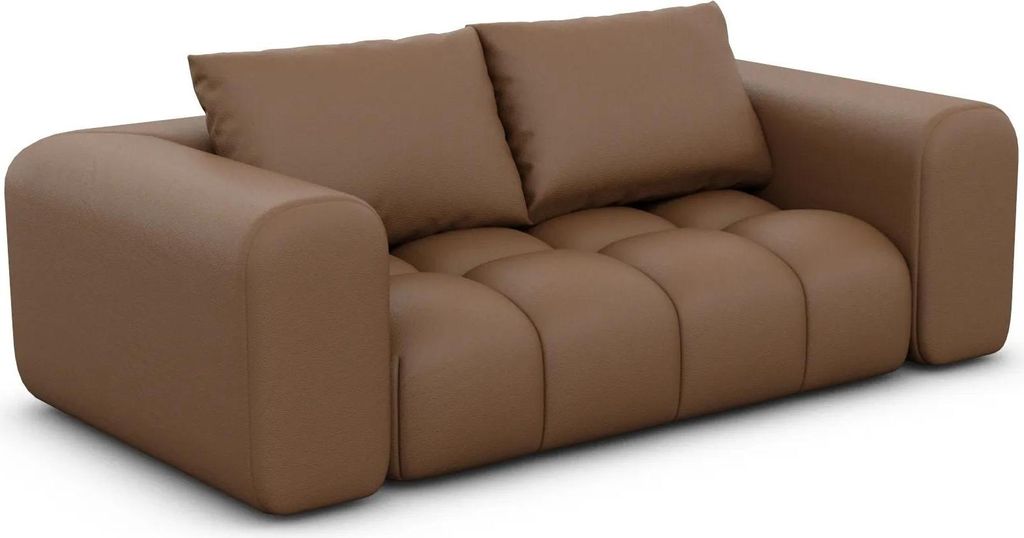 Kunstleder 2-Sitzer Couch Lavera Braun