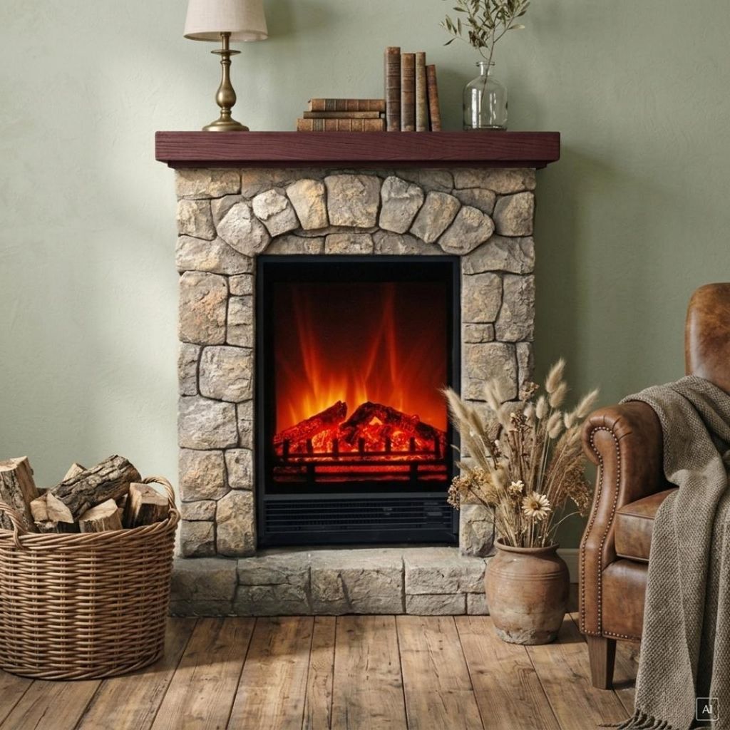 Elektrischer Kamin | Landhausstil | Fernbedienung | Produktbild 