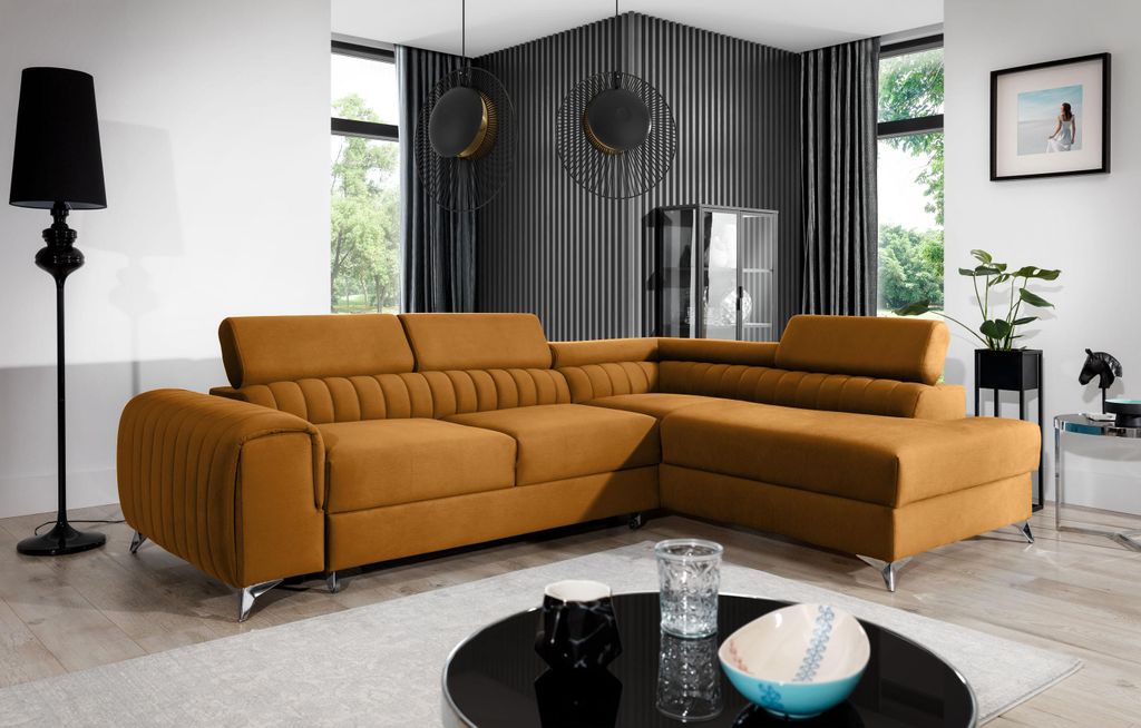 Ecksofa Couchgarnitur Laurence mit Schlaffunktion und Bettkasten– stilvoller Mittelpunkt für Ihr Wohnzimmer