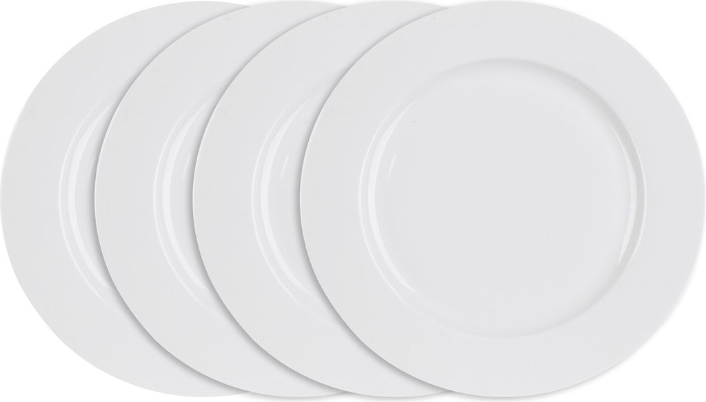 Speiseteller - Weiß - Ø 26,5 cm - Bone China - 4er Set