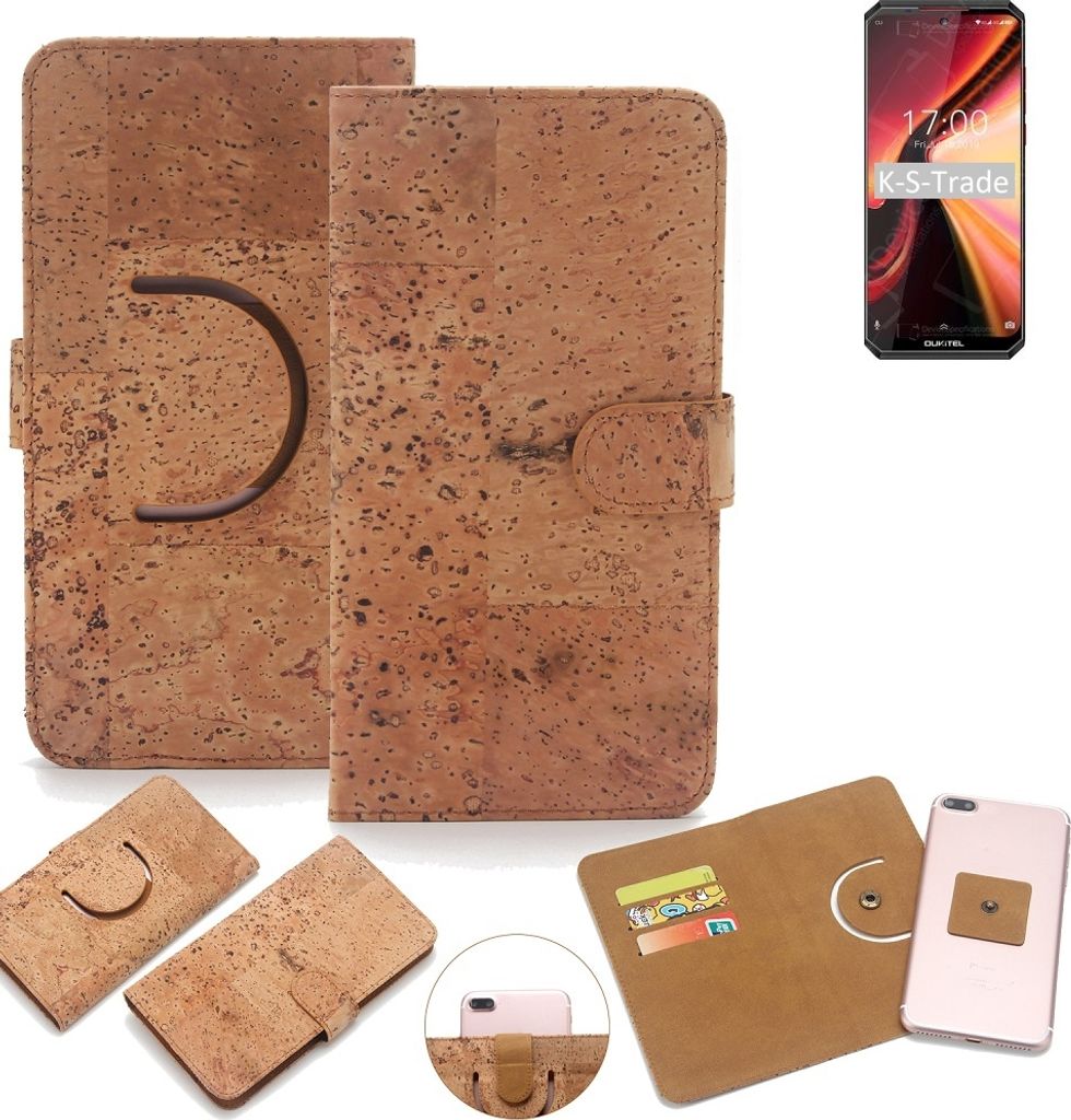 K-S-Trade Handy-Hülle Schutz-Hülle kompatibel mit Oukitel K13 Pro Handyhülle Schutzhülle Korkhülle Kork-Hülle 1x