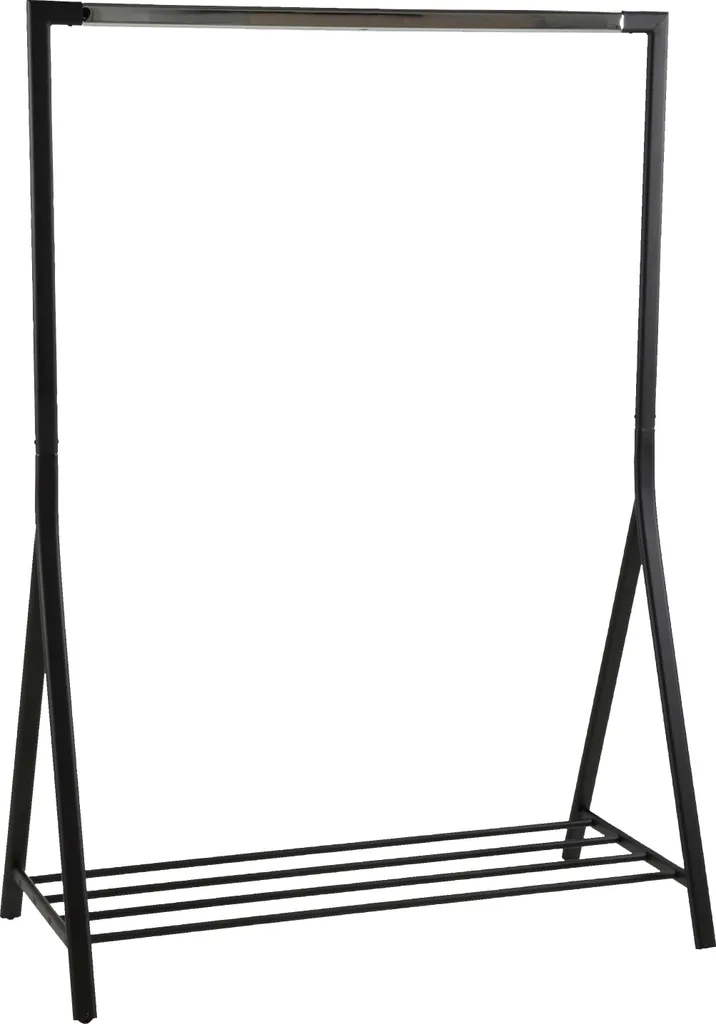 Appendiabiti Brent per Famiglia 117cm - Stand Robusto Nero Opaco