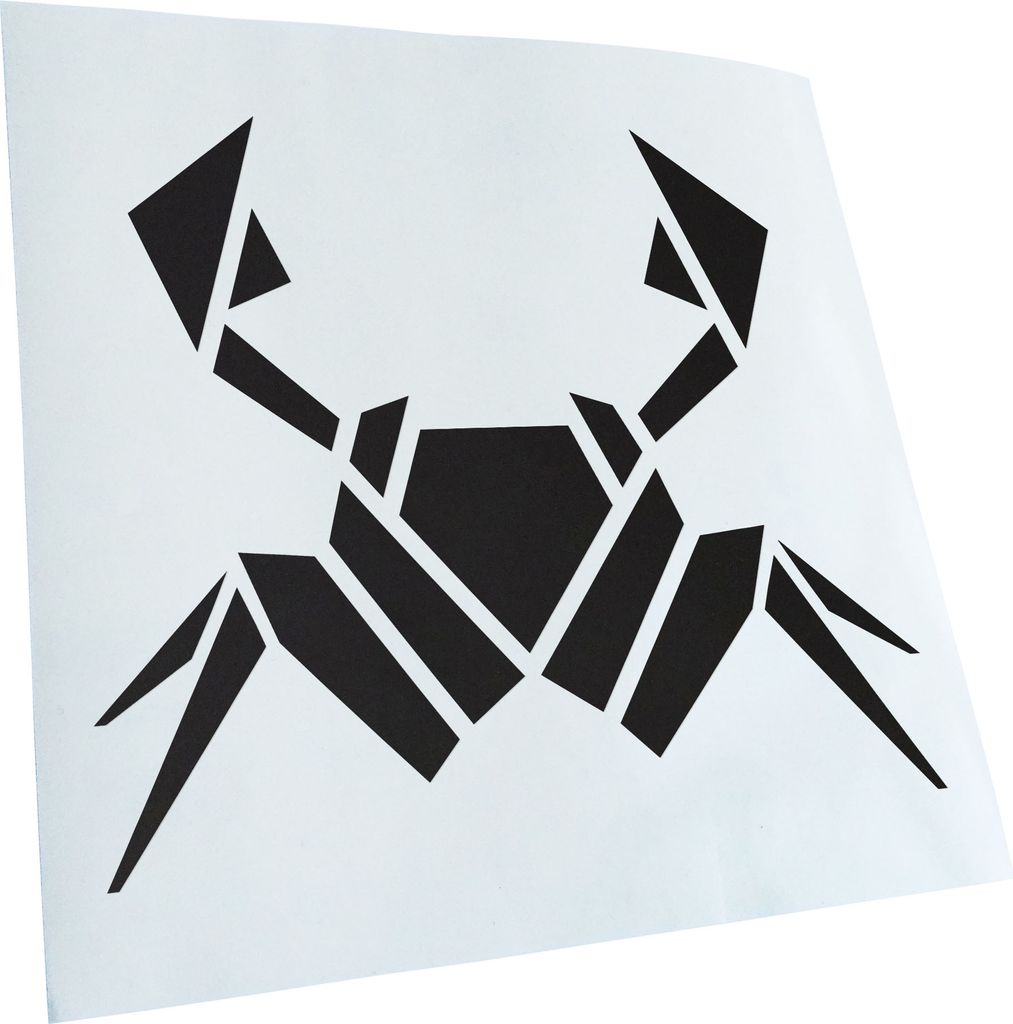 Kiwistar - Autoaufkleber - Papierfalten Krabbe - Mattschwarz - 24x21cm - Aufkleber für Auto, Laptop, Fahrrad, LKW, Motorrad Mehrfarbig JDM Decal R...