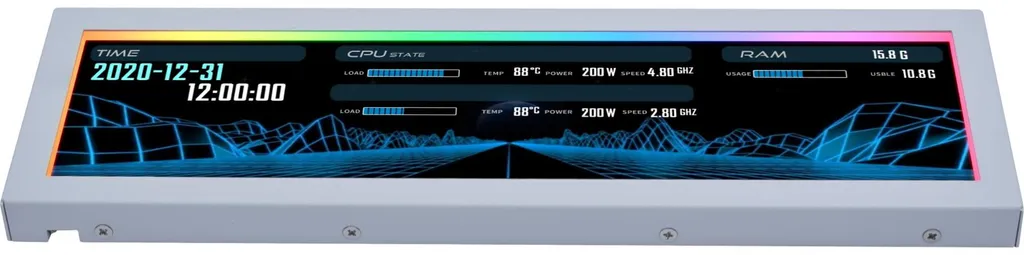 Afficheur de Performance PC Lian Li SM088W Blanc pour Setup Gaming 5V - 2