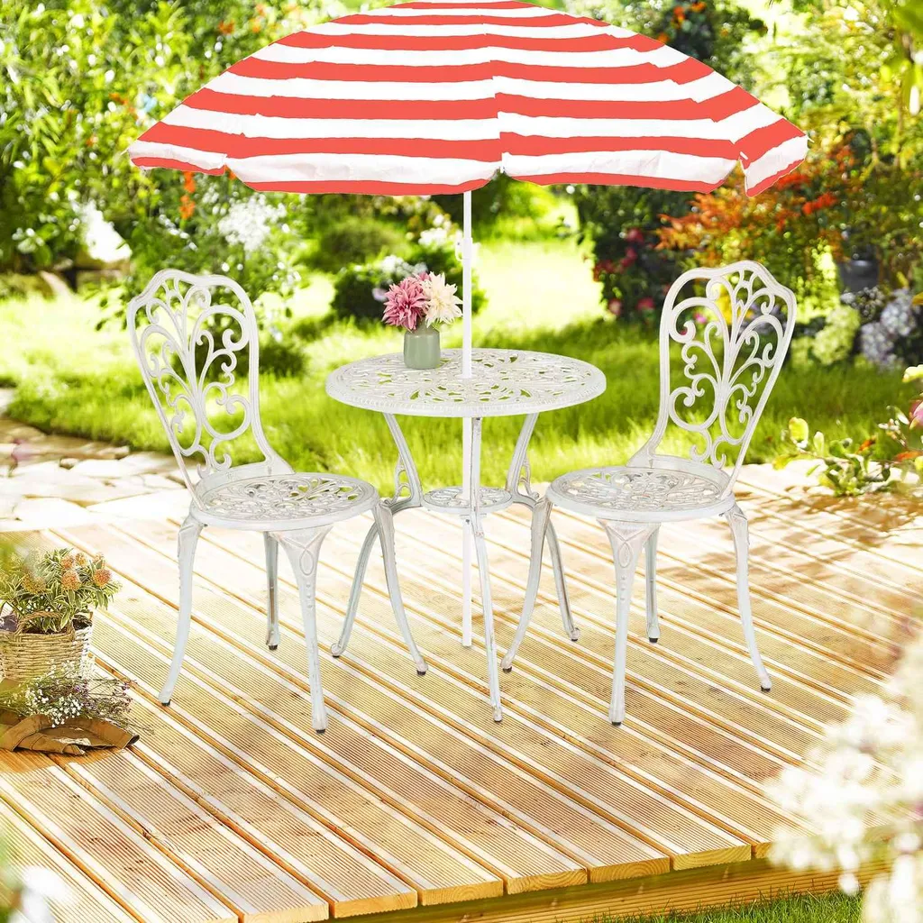 Ensemble bistro de jardin 3 pièces en métal forgé - Mobilier de patio