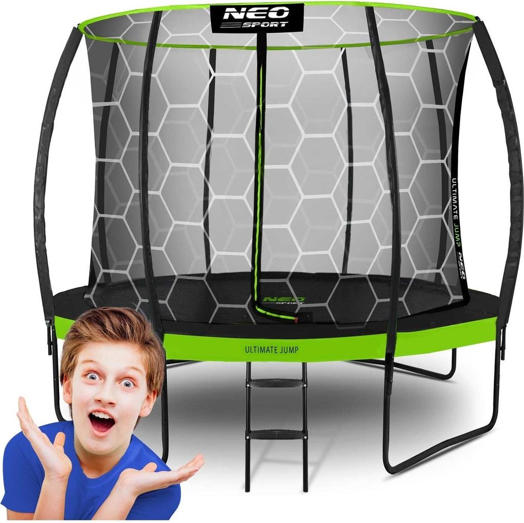 Profiliertes Trampolin für den Garten 10ft/312cm mit innerem Schutznetz Neo-Sport