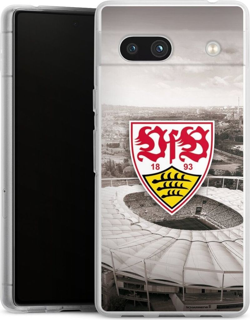 DeinDesign Handyhülle für Google Pixel 7a Silikon Hülle Case Smartphone Schutzhülle Offizielles Lizenzprodukt Stadion VfB Stuttgart