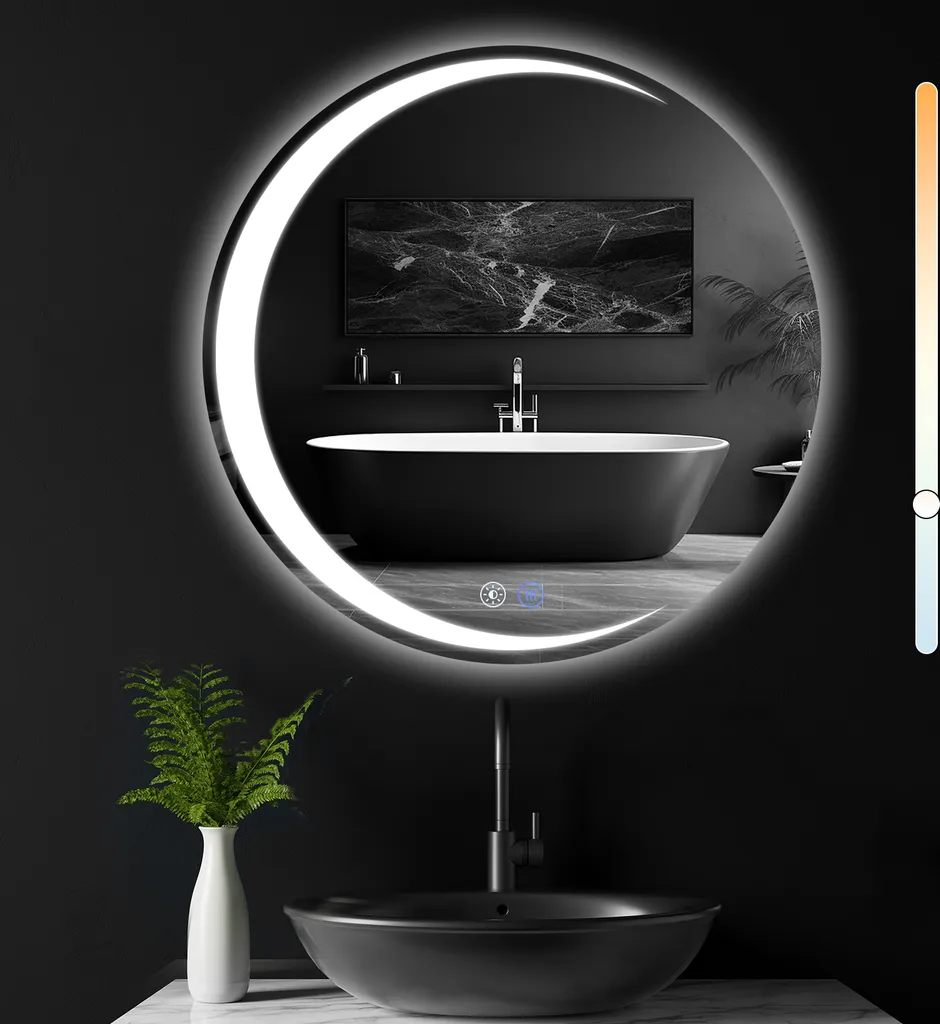 Miroir de Bain LED 50 cm : Solution Anti-buée et Éclairage Dimmable Rond