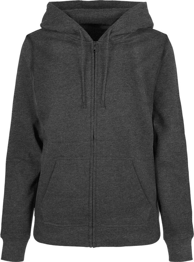 Build Your Brand - "Basic" Hoodie mit durchgehendem Reißverschluss für Damen RW8946 (44 DE) (Holzkohle)