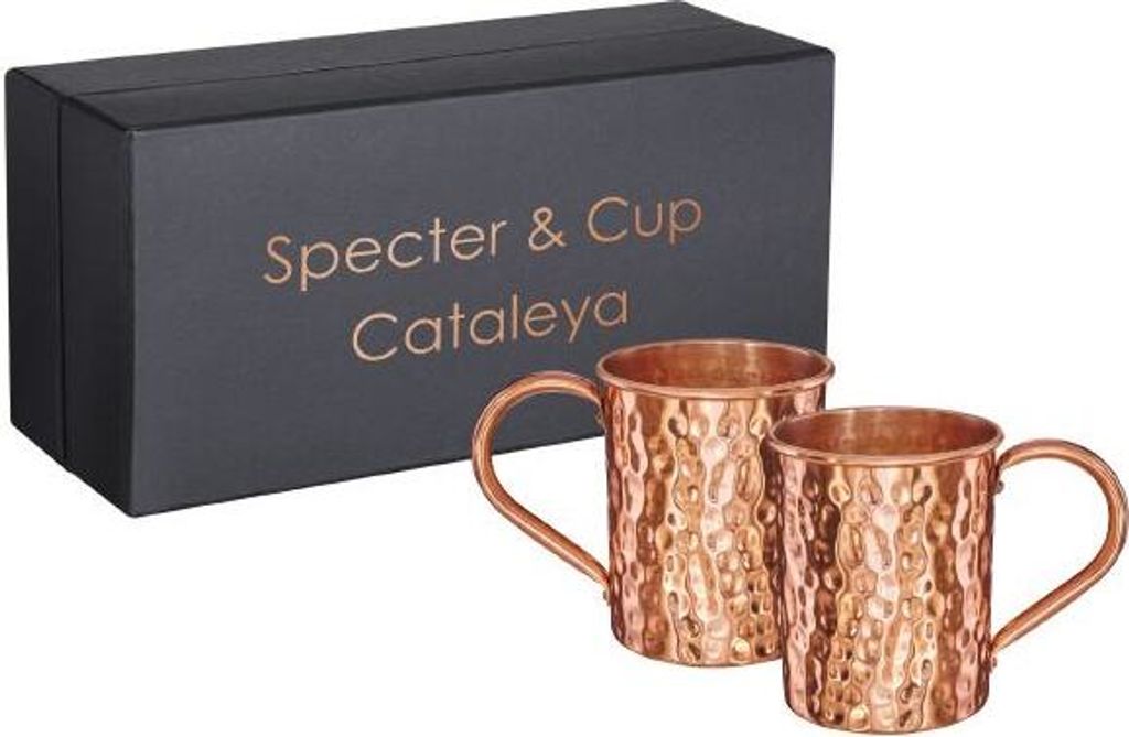 Kupferbecher Cataleya 2er Set 500ml, 100% reines Kupfer, Cocktailbecher