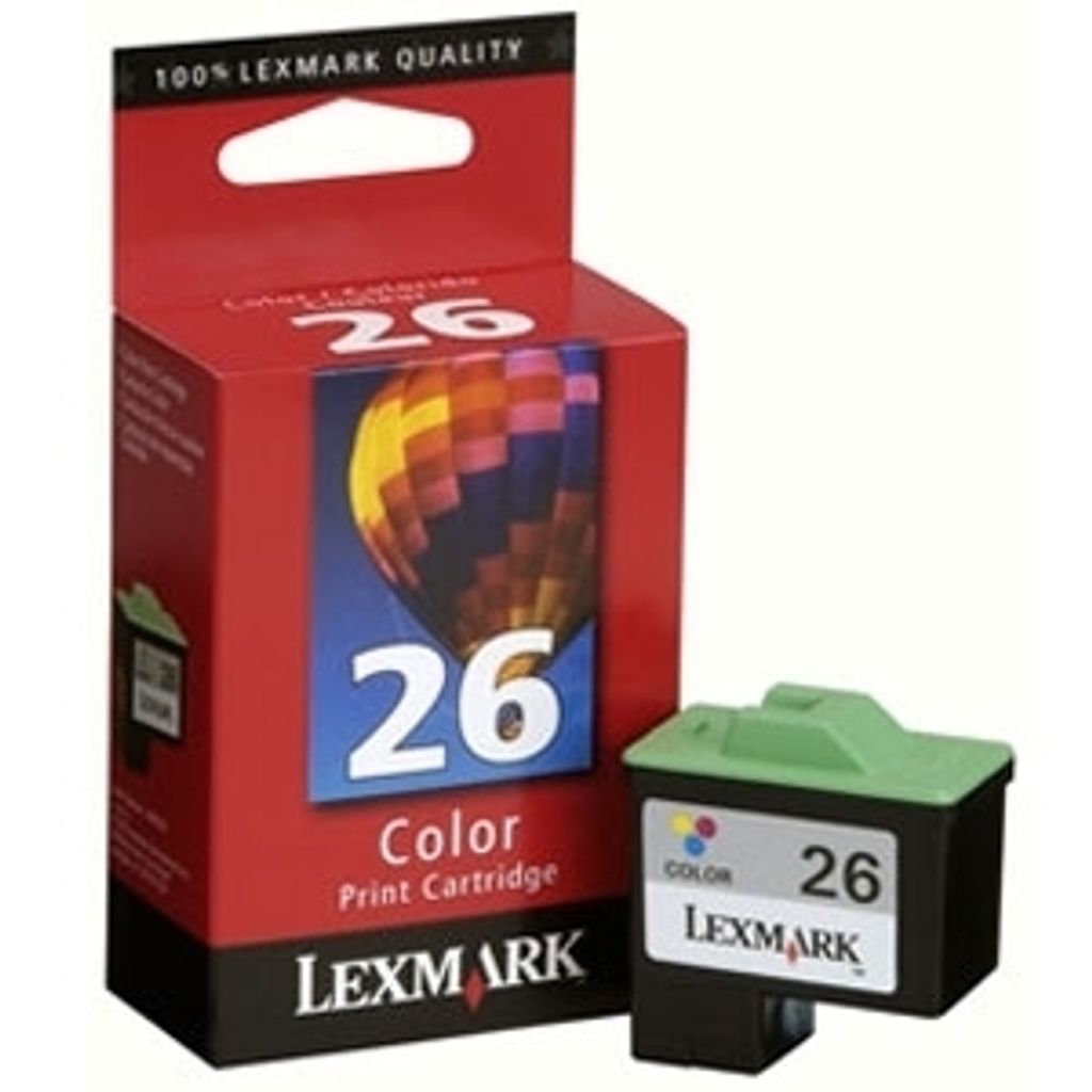 Original Lexmark 10N0026E / 26 Tintenpatrone farbe, 275 Seiten, 16,46 Cent pro Seite, Inhalt: 13 ml - ersetzt Lexmark 10N0026E / 26 Druckerpatrone