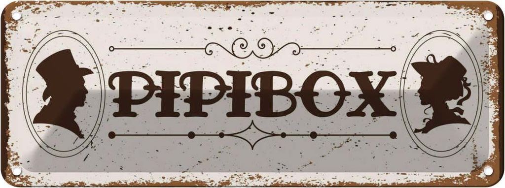 vianmo Blechschild 10x27 cm Pipibox