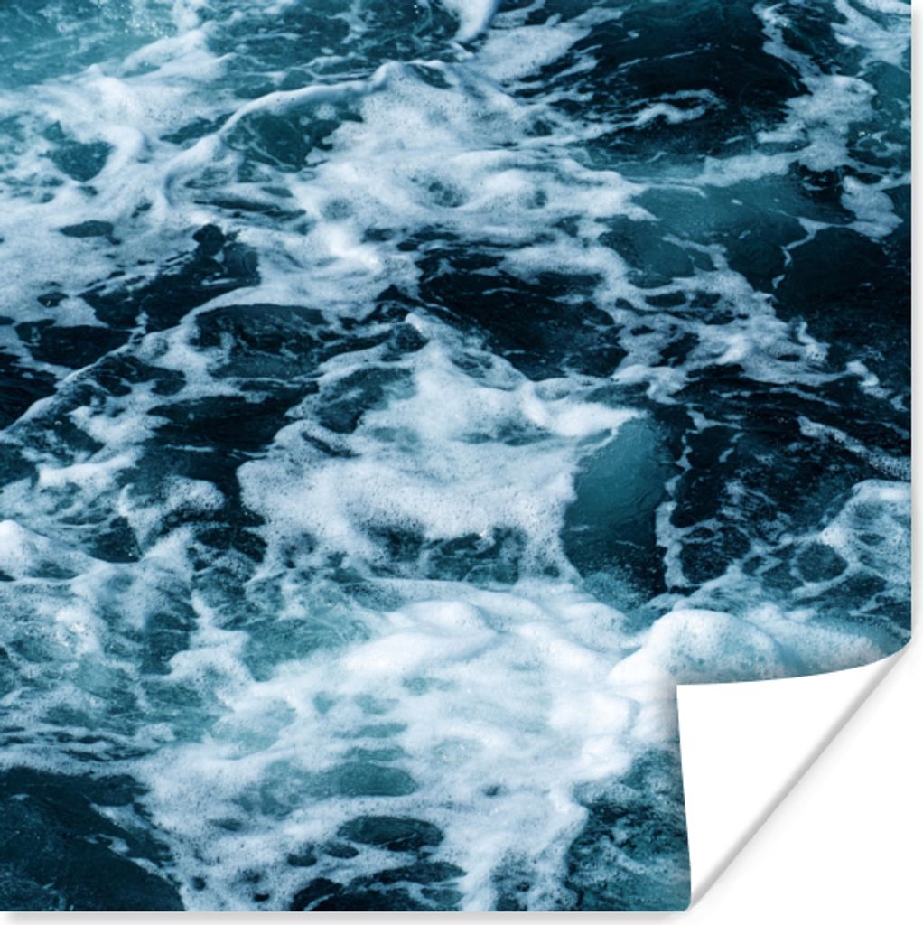 MuchoWow Poster Wasser - Blau - Golf 30x30 cm - Wandposter - Printing