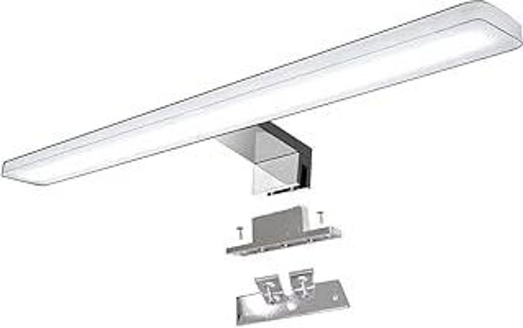 YIQAN Bad LED-Spiegelleuchte 30 cm, 8W 880 lm, 4000K Badbeleuchtung, IP44 LED Spiegel Lampe, verchromt, 3-in-1 Montage, 230V Bad-Spiegellicht