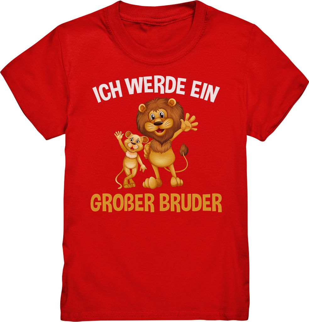 Löwen Großer Bruder T-Shirt – Red / 122/128 (7-8) Produktbild 