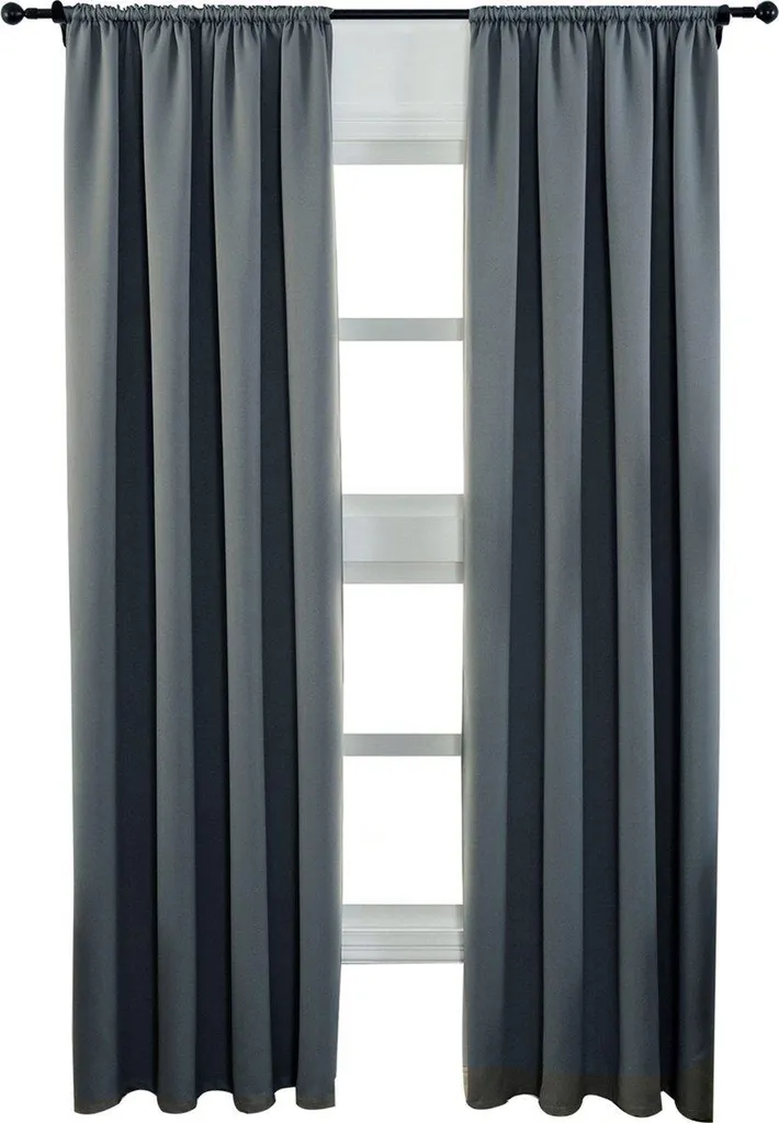 Tende Bolt Edge – Grigio scuro – Velluto – Oscuranti – 117x138 cm – Set da 2