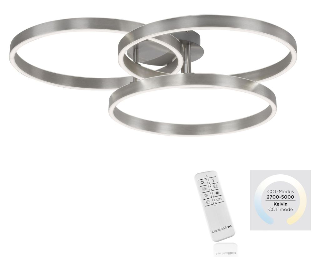 PAUL NEUHAUS Plafonnier à LED 6233-55 acier, 48 W, 5000 lm, Image du produit 