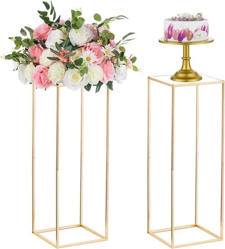 Vase à fleurs doré 80 cm pour centre de table de mariage et réception