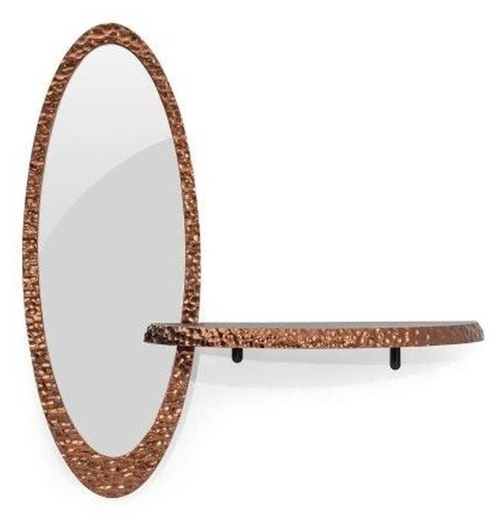Designer Ovaler Spiegel r Glasspiegel Stilvolles Regal 2tlg