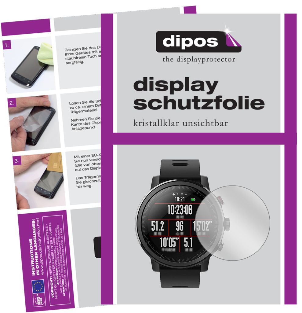 6x Schutzfolie für Huami Amazfit Stratos klar Displayschutzfolie Folie Display