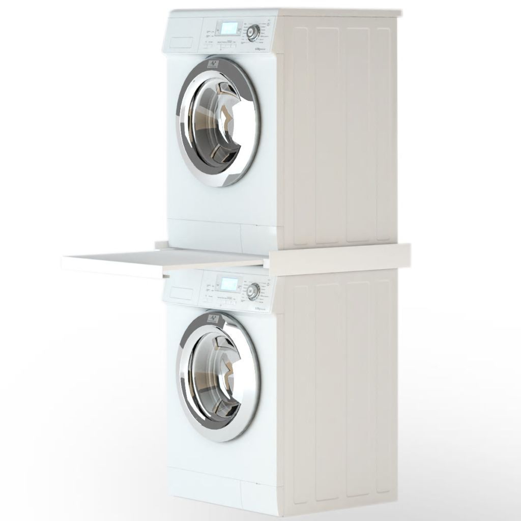 vidaXL Zwischenbausatz Rahmen für Trockner auf Waschmaschine mit Ausziehlade 