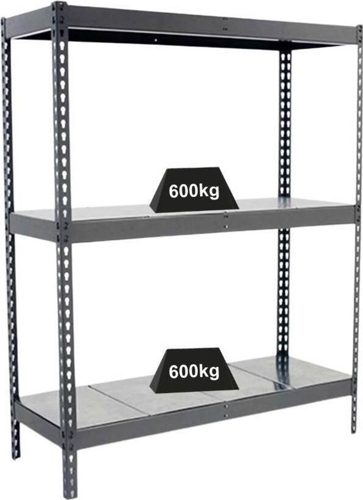 PROREGAL Schwerlastregal METAL BEAST THREE | HxBxT 200x240x60cm | Fachlast 400kg | Grau