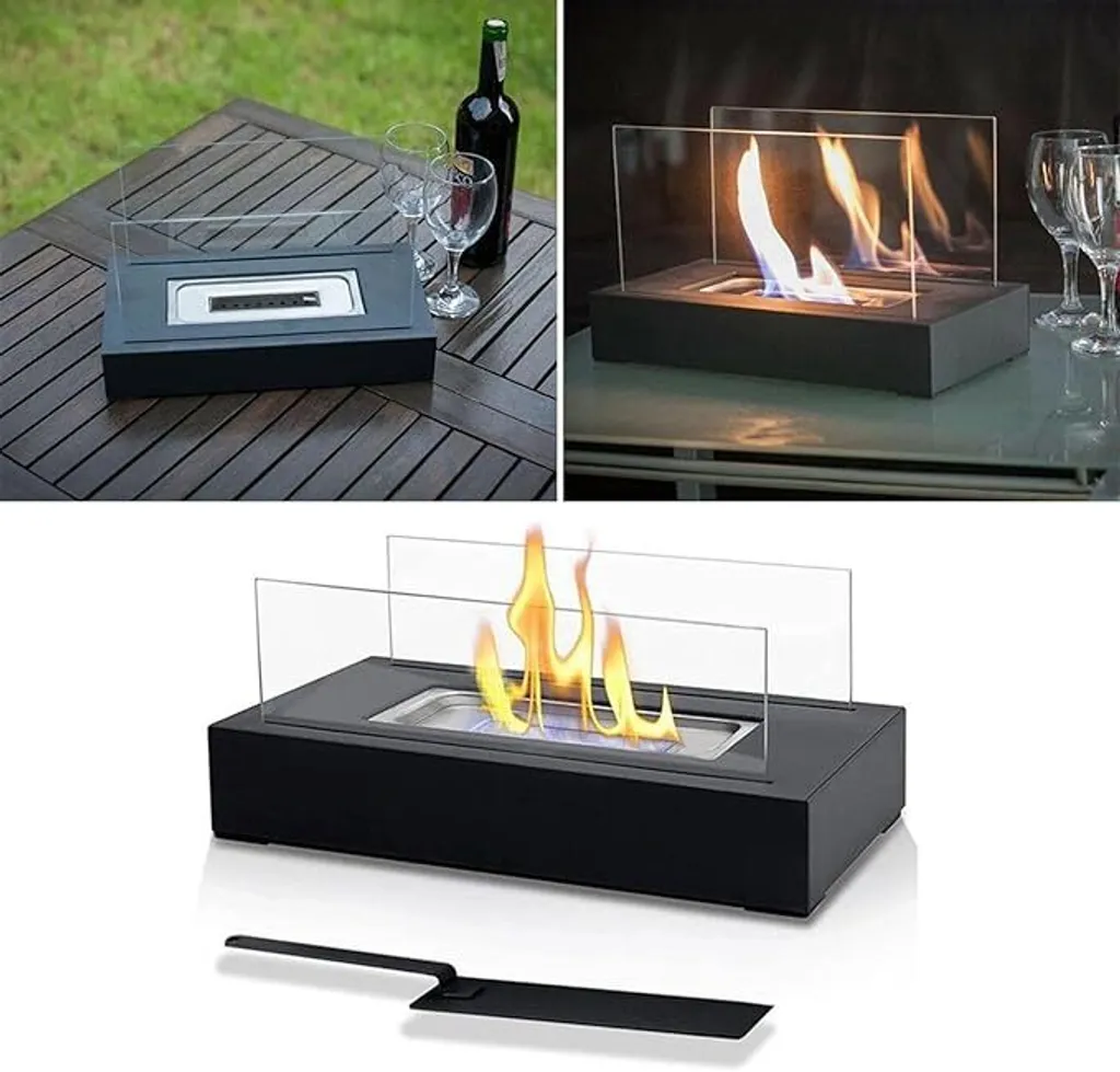 Cheminée de table sans fumée pour appartement avec vitres de protection - 16