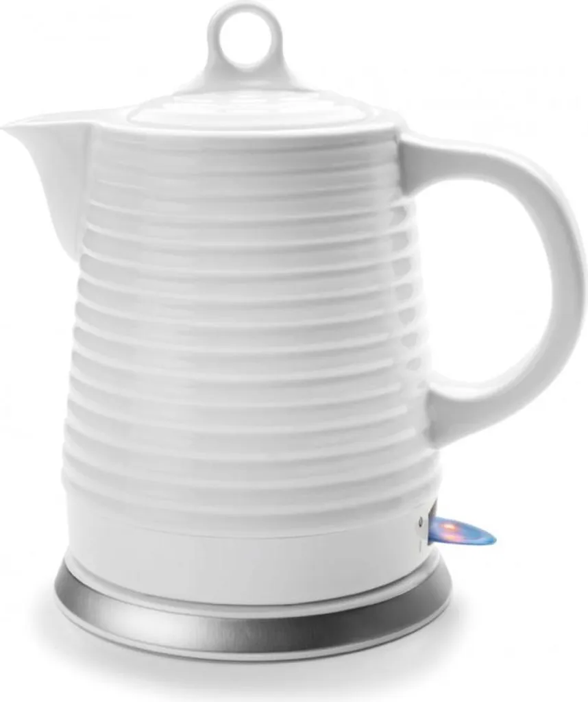 Bouilloire sans plastique Lacor 69276 en céramique blanche saine