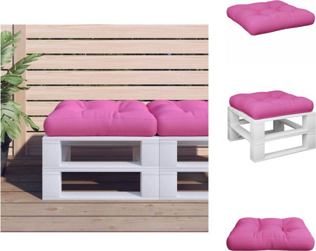 vidaXL Palettenkissen Rosa 50x50x12 cm Stoff - Sitzpolster