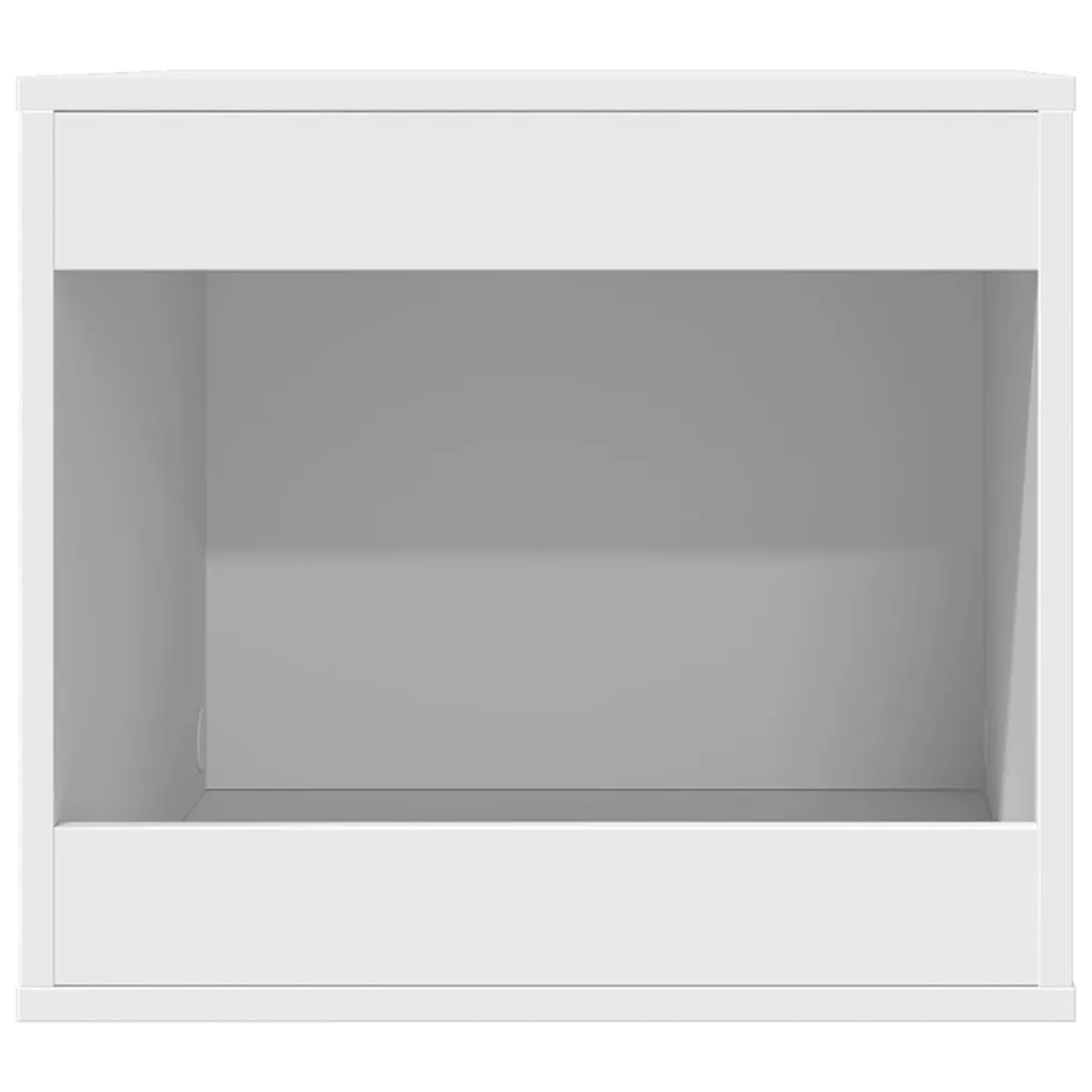 Cesta Portabiancheria Bianca Legno 47x59x42 cm - Design Moderno - 4