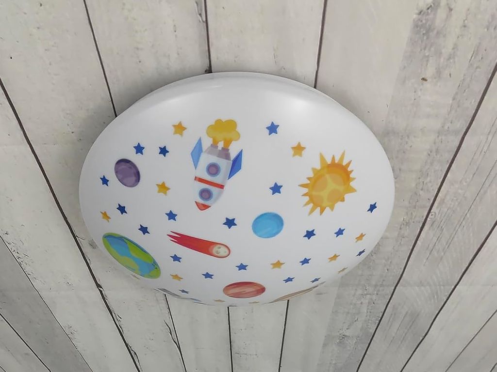Coole Weltall LED Deckenleuchte bunt für Kinderzimmer & Jungenzimmer Ø 35cm
