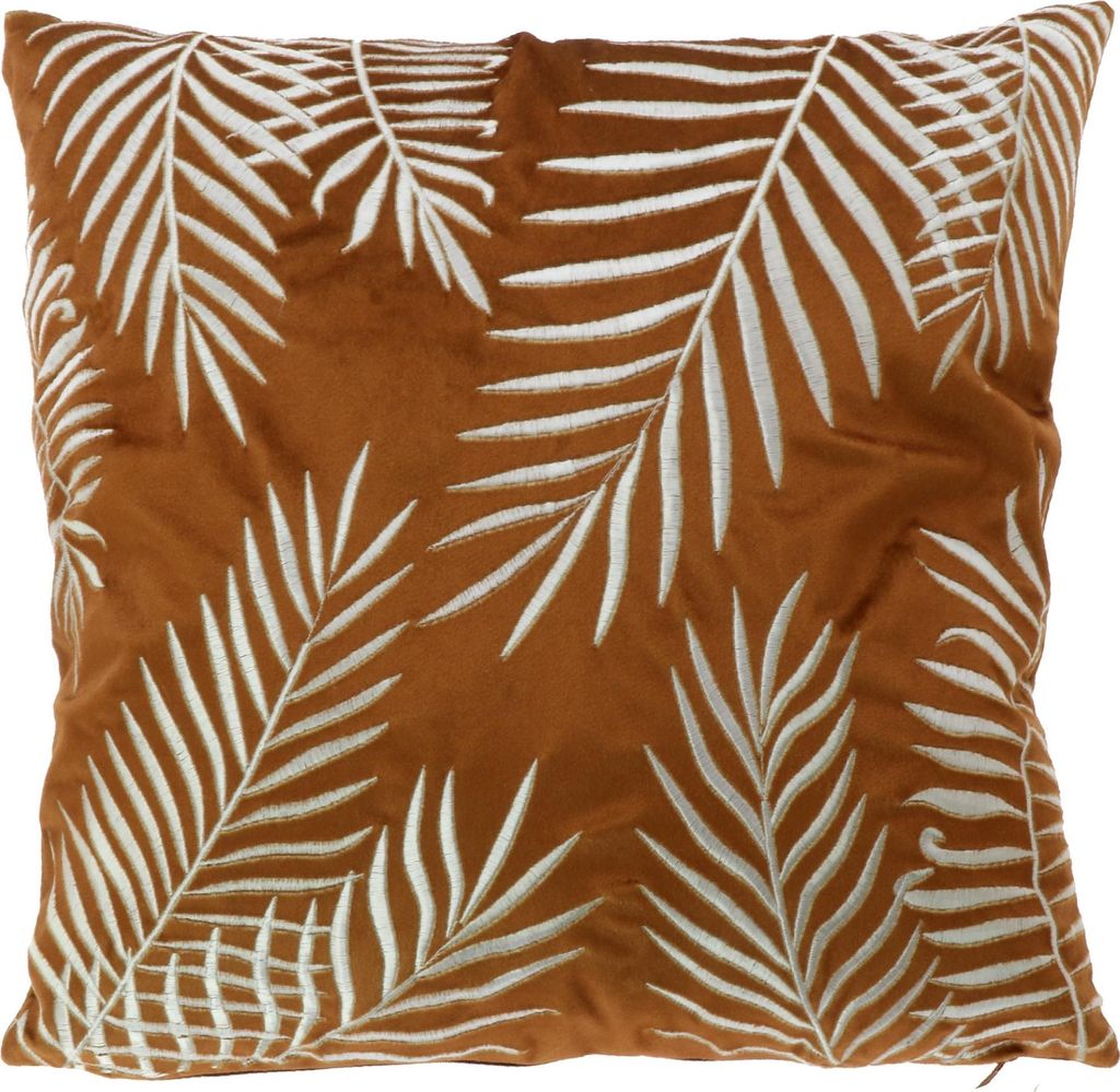 Unique Living | Dekokissen Botanic 45x45cm kamel | Dekokissen Wohnzimmer oder Schlafzimmer
